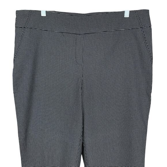 New Hilary Radley Pants Pull On Tummy Control Black White Check Women's XL - Picture 2 of 12
